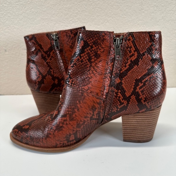 Madewell The Rosie Ankle boot in Snake Embossed Leather Women's Size 8 Comfy - Picture 9 of 16